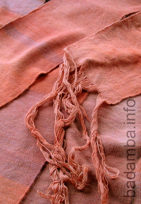 Spun wool, dyed with madder