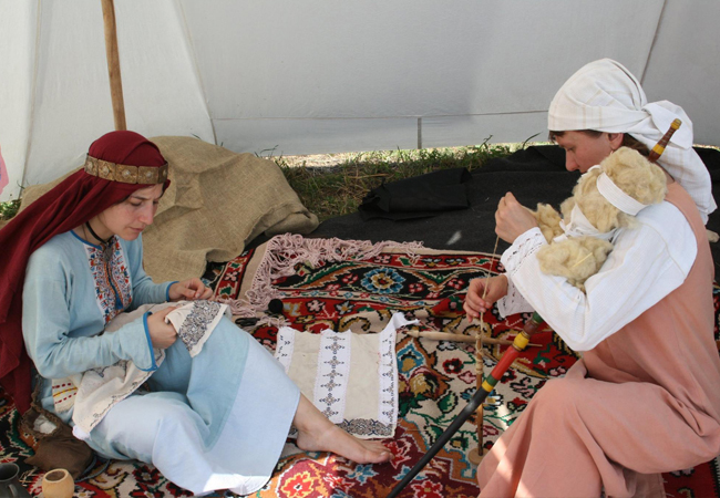 embroidery and spinning